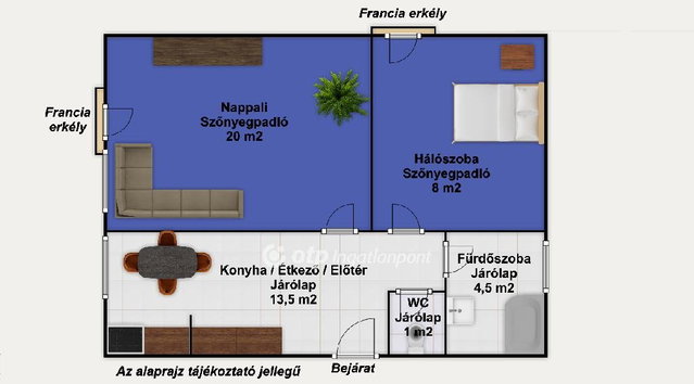 Eladó téglalakás, Csornán 36.8 M Ft, 2 szobás