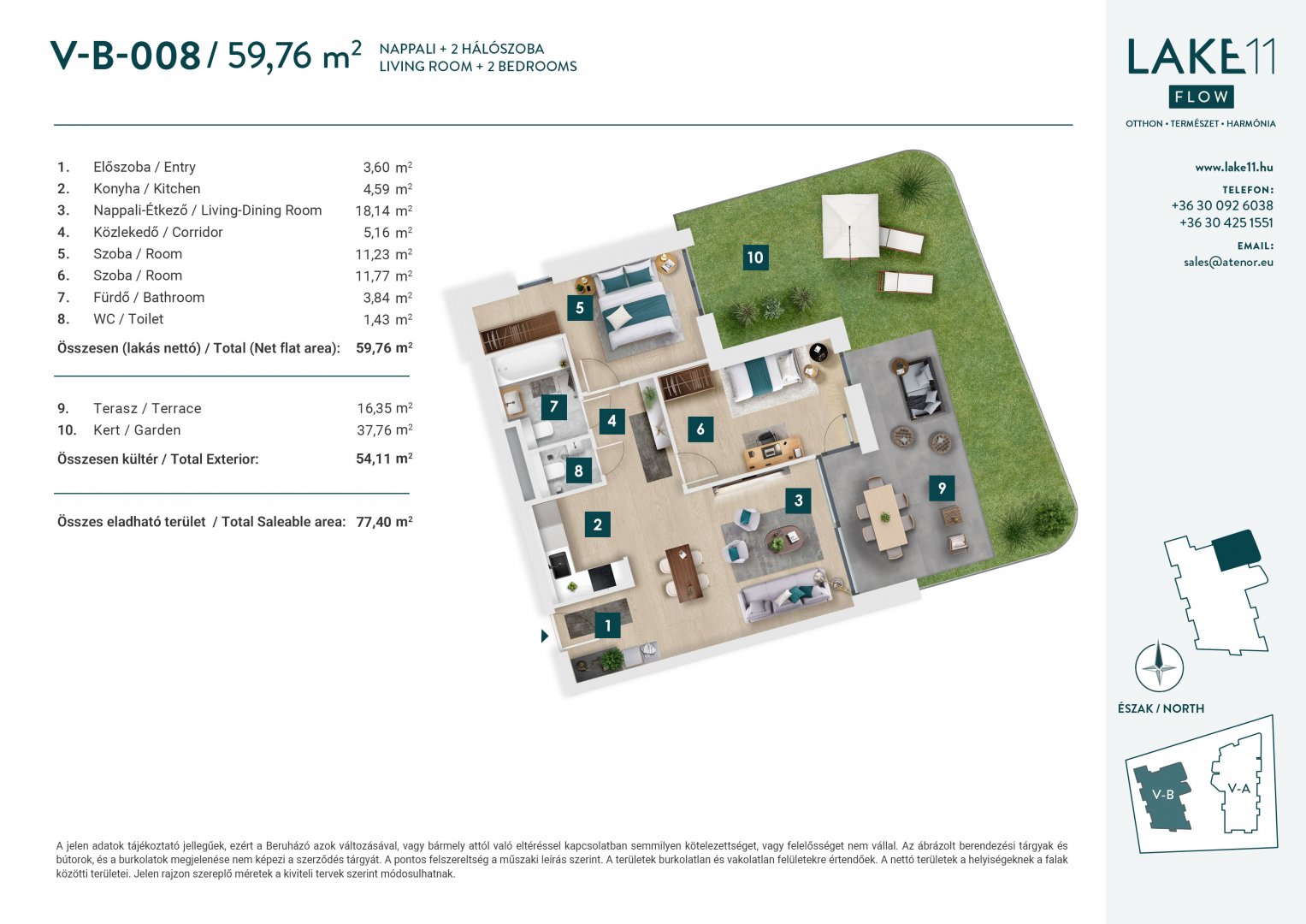 3 bed · 60m² · 129.990.000 ft