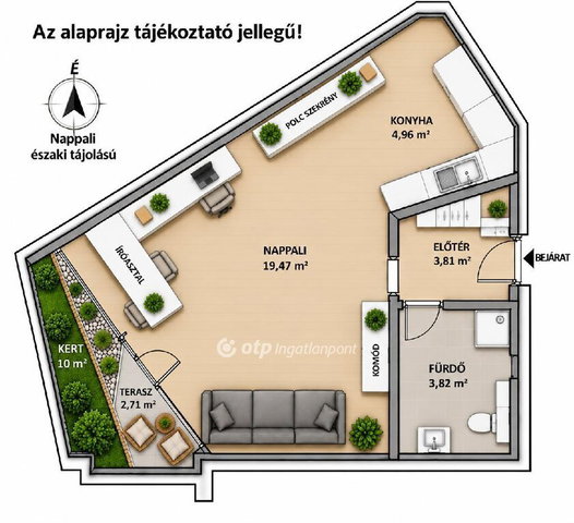 Eladó téglalakás, Győrött 46.5 M Ft, 1 szobás
