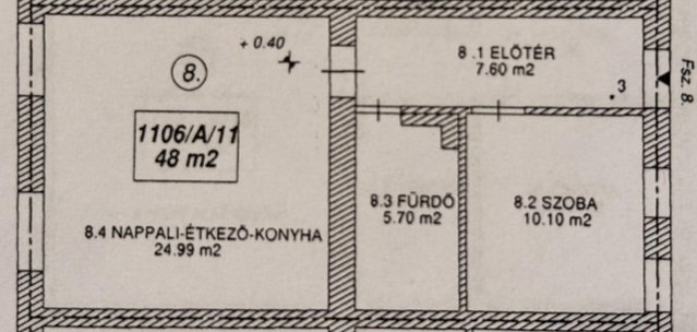Eladó téglalakás, Szolnokon 57.6 M Ft, 1+1 szobás