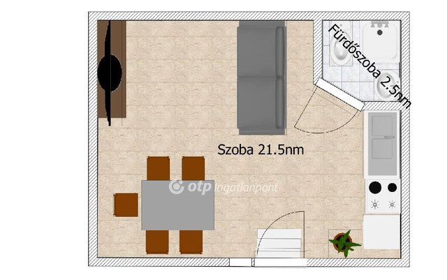 Eladó téglalakás, Budapesten, X. kerületben 24.9 M Ft, 1 szobás