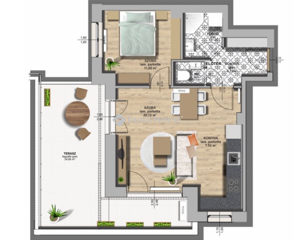 2 bed · 59m² · 66.870.000 ft