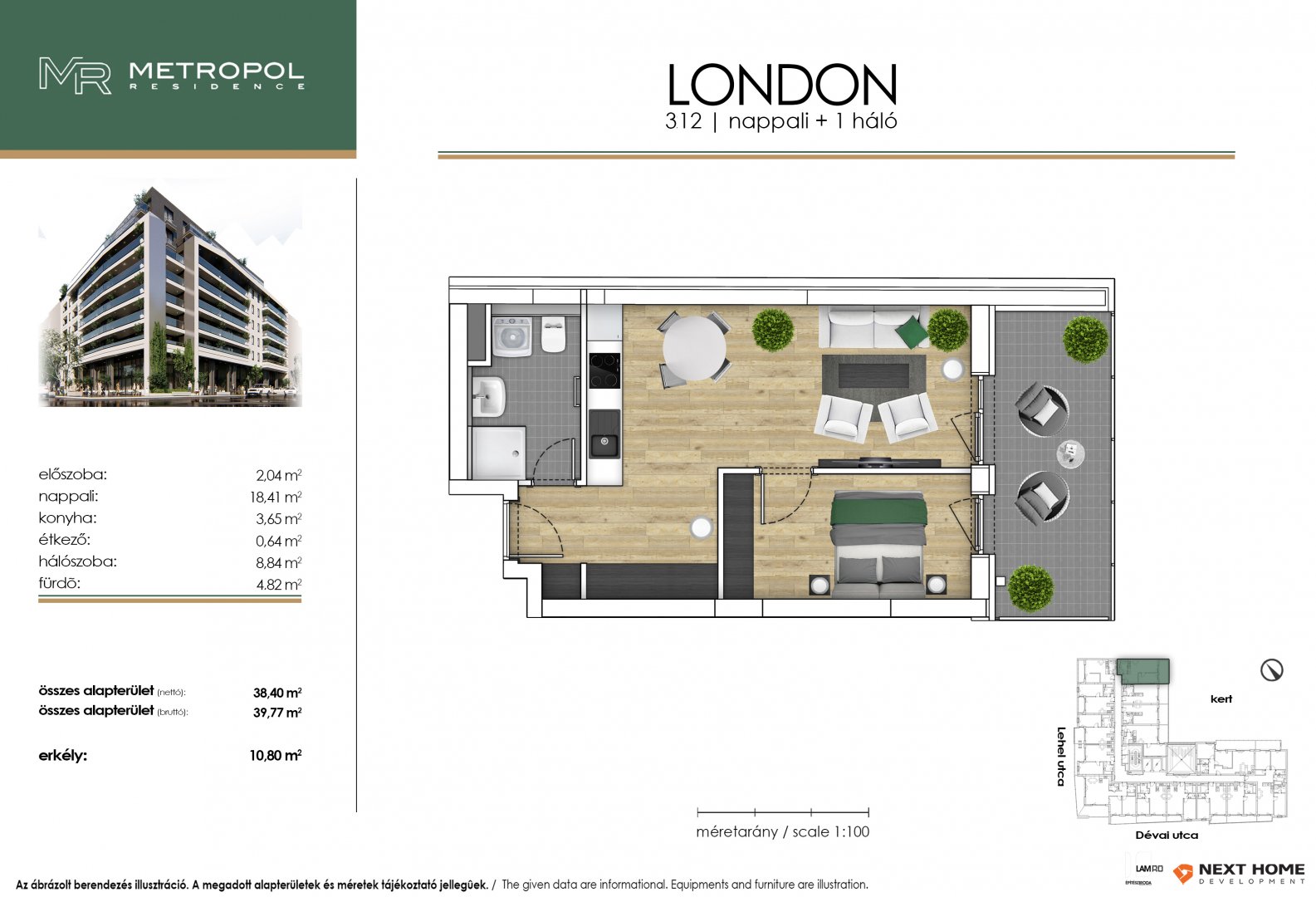2 bed · 40m² · 82.911.000 ft