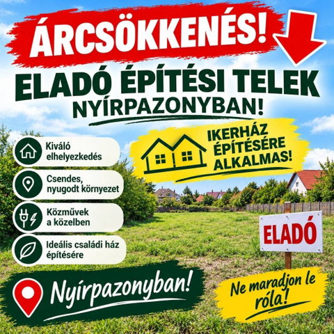 Eladó telek, Nyírpazonyon 22.9 M Ft / költözzbe.hu