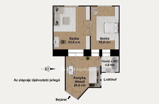Eladó téglalakás, Budapesten, VIII. kerületben 99 M Ft, 2 szobás