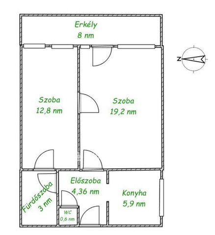 Eladó téglalakás, Budapesten, XVII. kerületben 55 M Ft, 2 szobás
