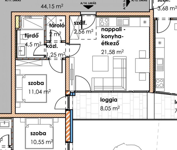 Eladó téglalakás, Makón 48.99 M Ft, 2 szobás