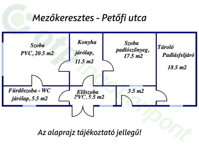 Eladó családi ház, Mezőkeresztesen 16 M Ft, 2 szobás