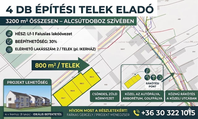 Eladó telek, Alcsútdobozon 64 M Ft / költözzbe.hu