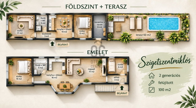 Eladó családi ház, Szigetszentmiklóson 79.9 M Ft, 5 szobás