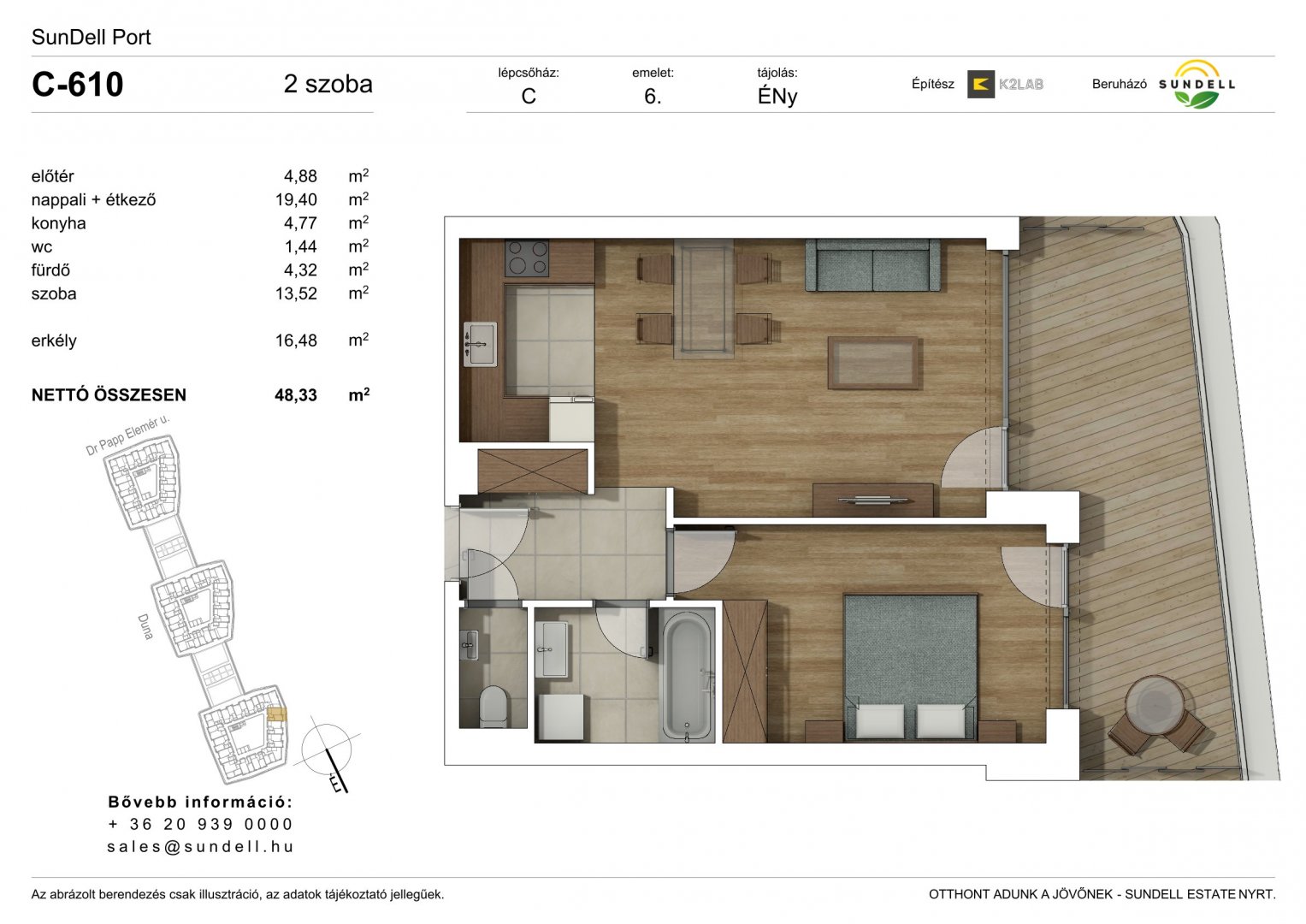 2 hálószoba · 48 m² · 115.900.000 Ft