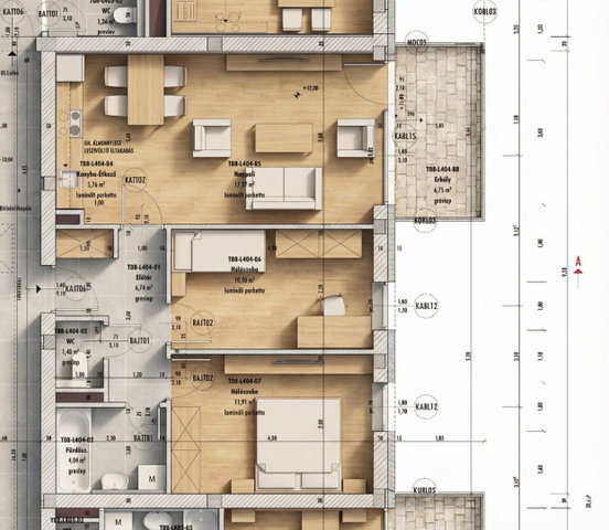 Eladó téglalakás, Nyíregyházán, Semmelweis utcában 62.78 M Ft