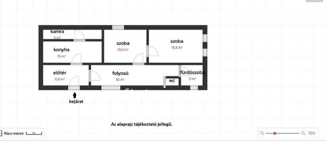 Eladó nyaraló, Tiszakécskén 20 M Ft, 2 szobás