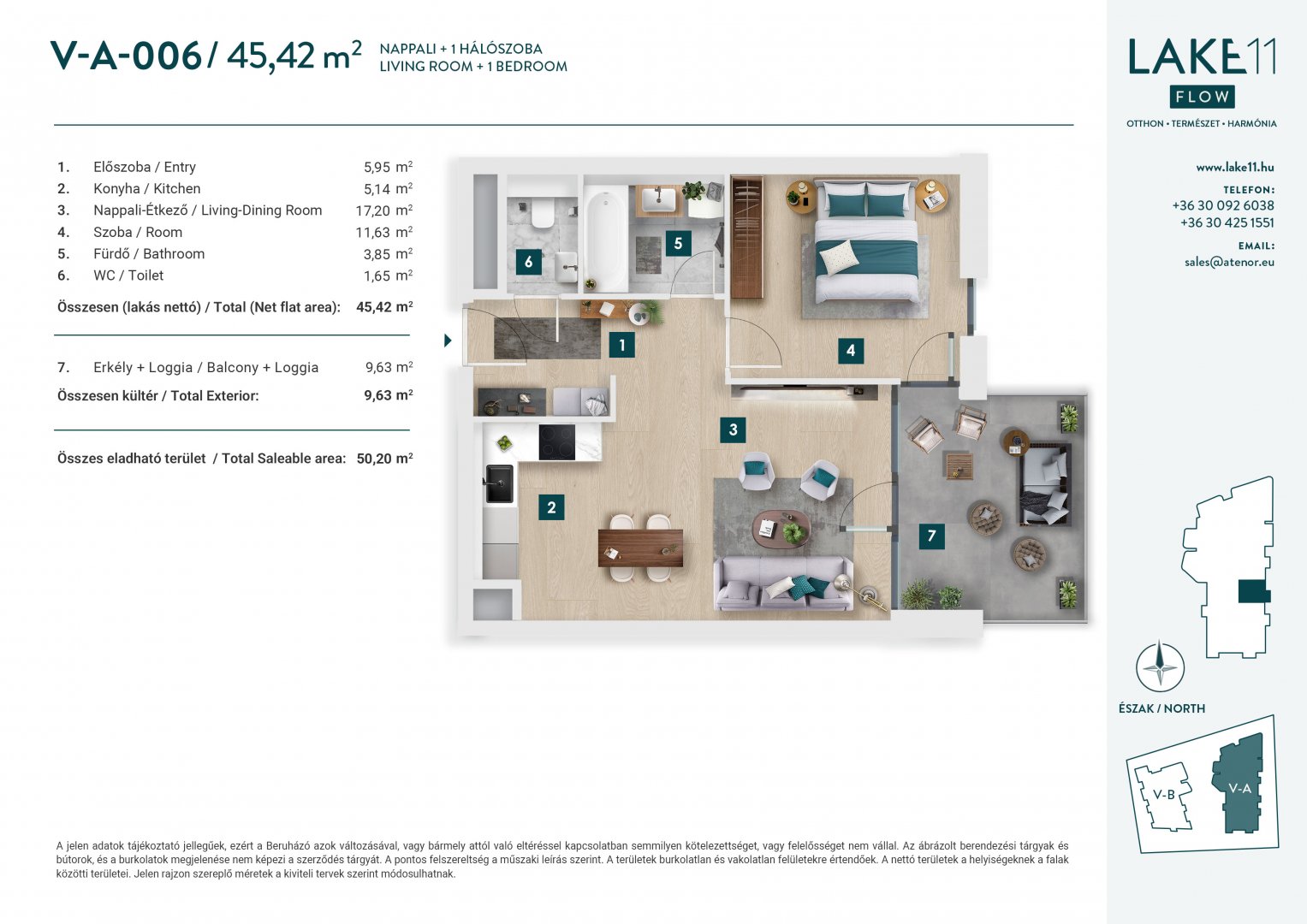 2 bed · 45m² · 90.990.000 ft