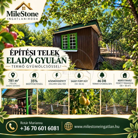 Eladó telek, Gyulán 12.5 M Ft / költözzbe.hu