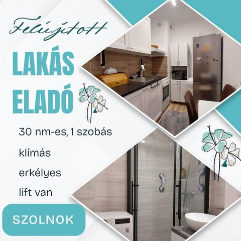Eladó téglalakás, Szolnokon 26.5 M Ft, 1 szobás