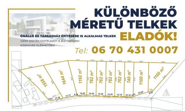 Eladó telek, Dabason 14.9 M Ft / költözzbe.hu