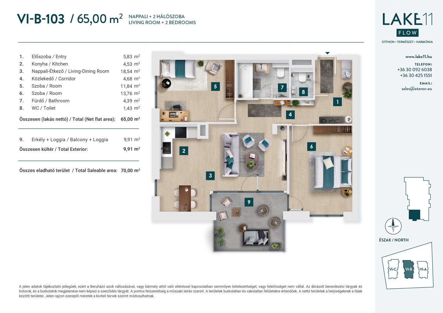 3 bed · 65m² · 135.490.000 ft