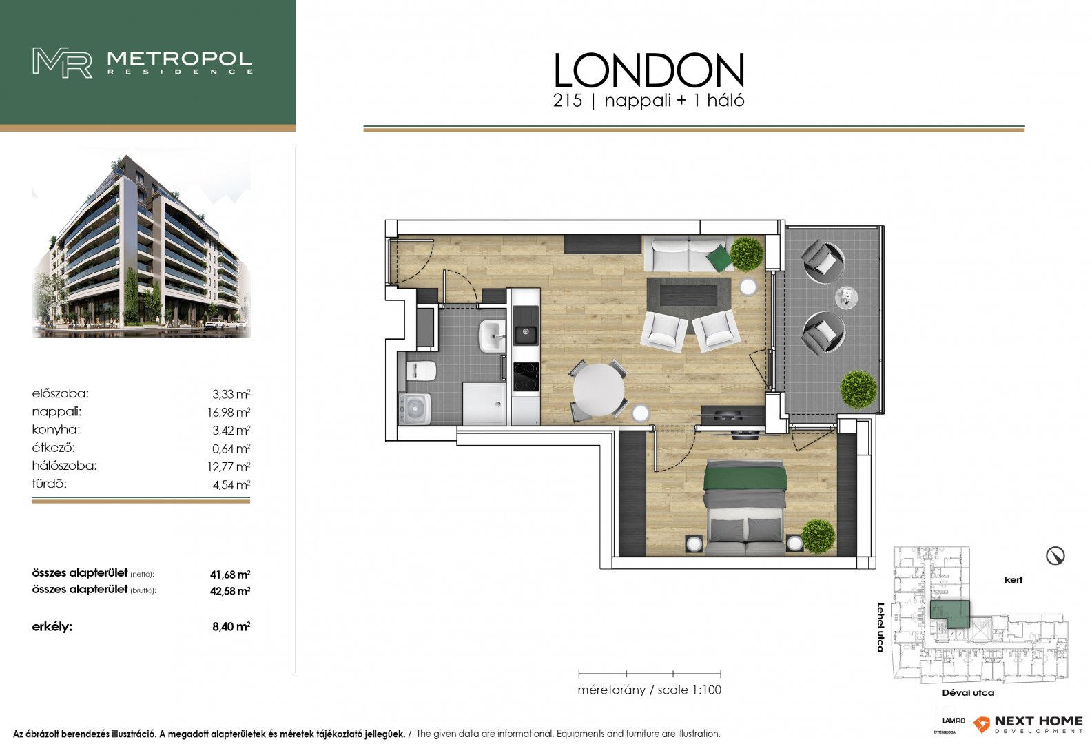 2 bed · 43m² · 85.943.980 ft