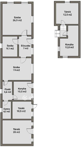 Eladó családi ház, Füzérkomlóson 23.5 M Ft, 2+1 szobás
