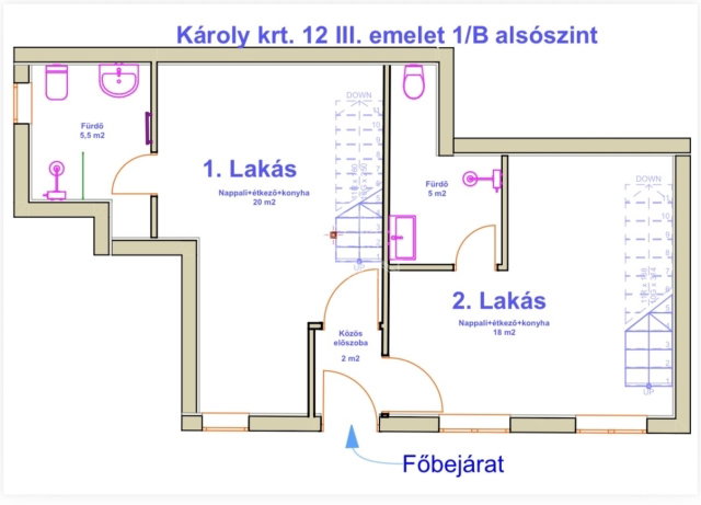 Eladó téglalakás, Budapesten, V. kerületben 61.9 M Ft