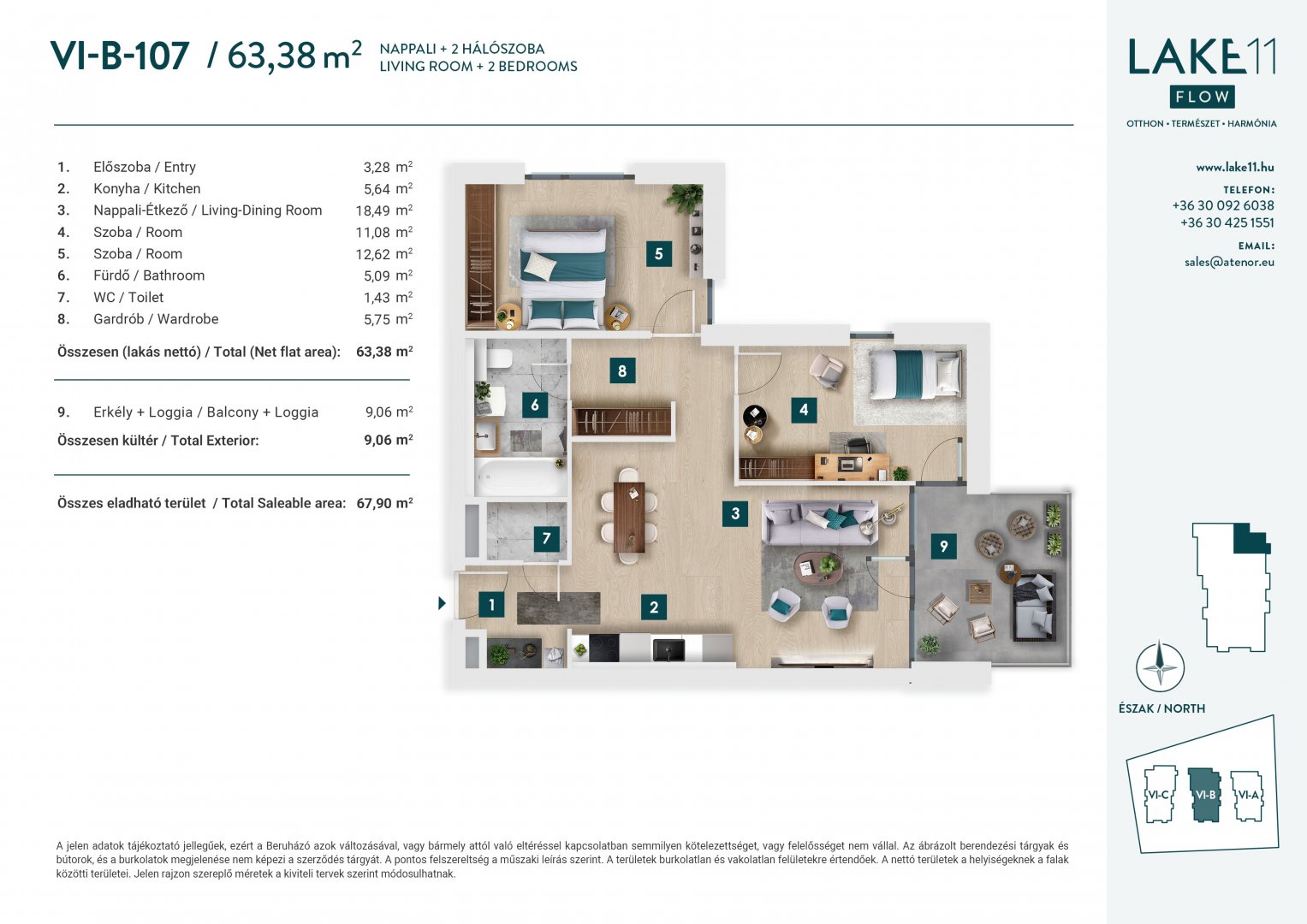 3 bed · 63m² · 117.490.000 ft