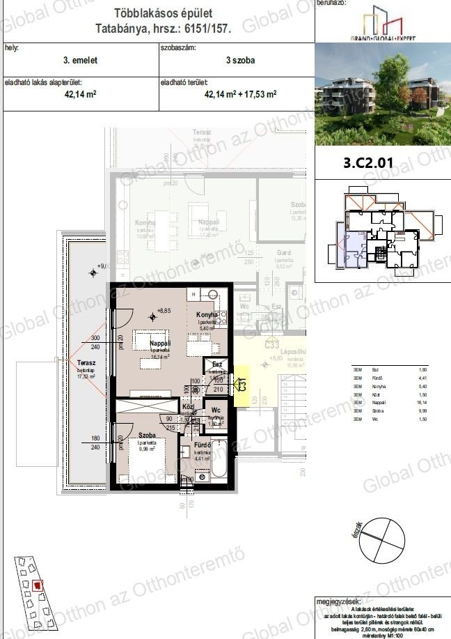 Lakás · 2 hálószoba · 42 m² · 55.036.112 Ft