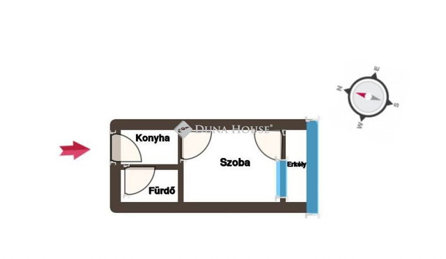 Eladó téglalakás, Leányfaluban 21 M Ft, 1 szobás