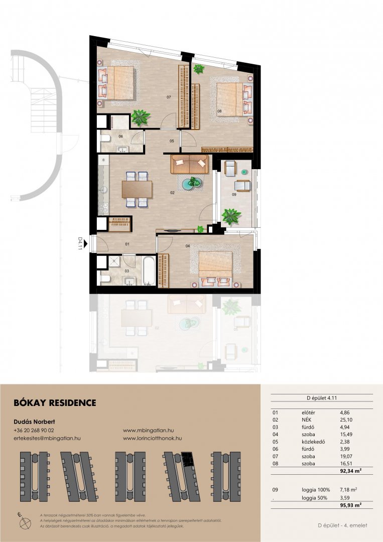 4 bed · 92m² · 119.912.500 ft