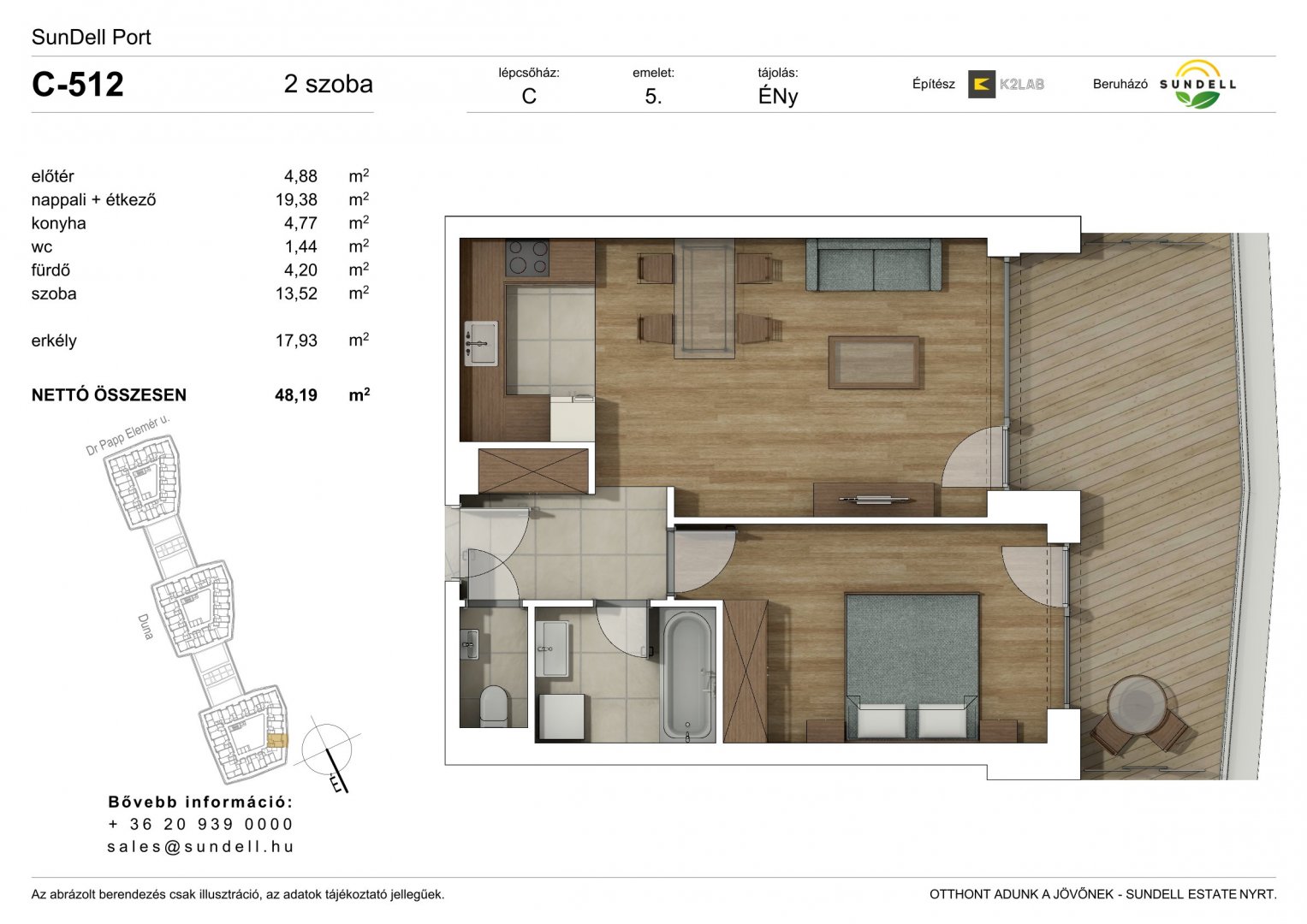 2 hálószoba · 48 m² · 117.400.000 Ft