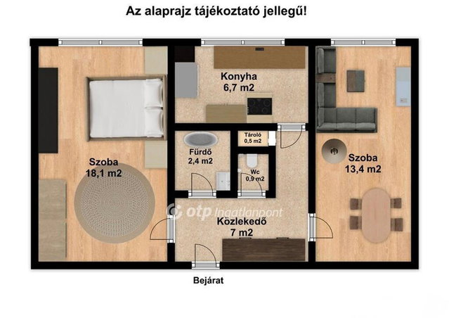 Eladó panellakás, Győrött 46.9 M Ft, 2 szobás