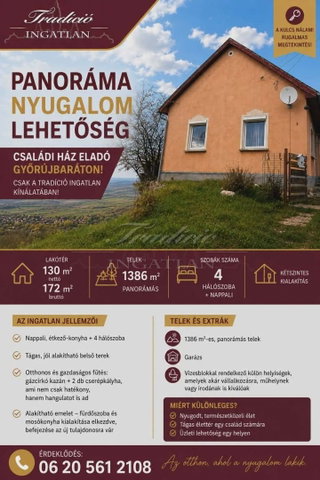 Eladó családi ház, Győrújbaráton 85 M Ft, 5 szobás