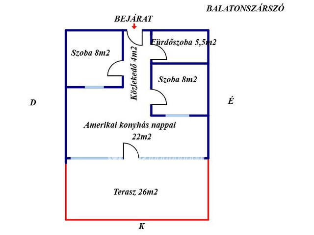 Eladó téglalakás, Balatonszárszón 69.9 M Ft, 1+2 szobás