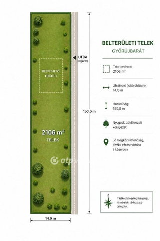 Eladó telek, Győrújbaráton 22.9 M Ft / költözzbe.hu