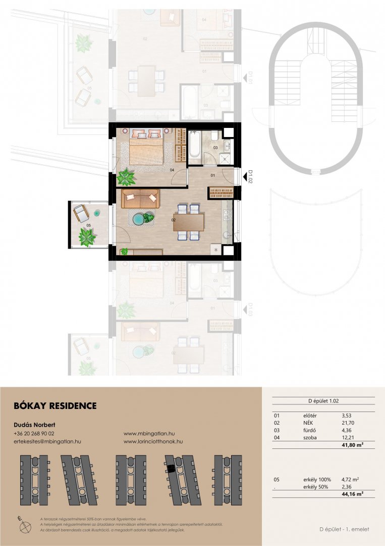 Lakás · 2 hálószoba · 42 m² · 63.590.400 Ft