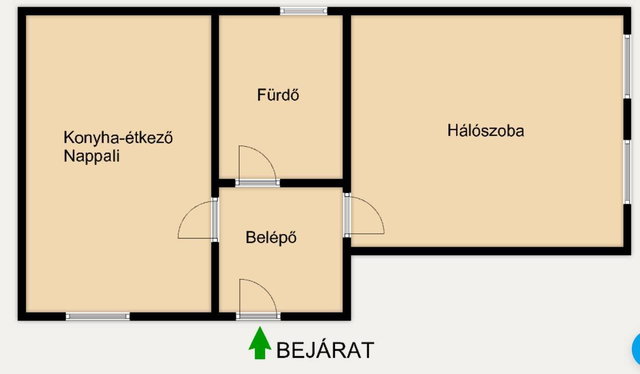 Eladó téglalakás, Kópházán 49.9 M Ft, 1 szobás