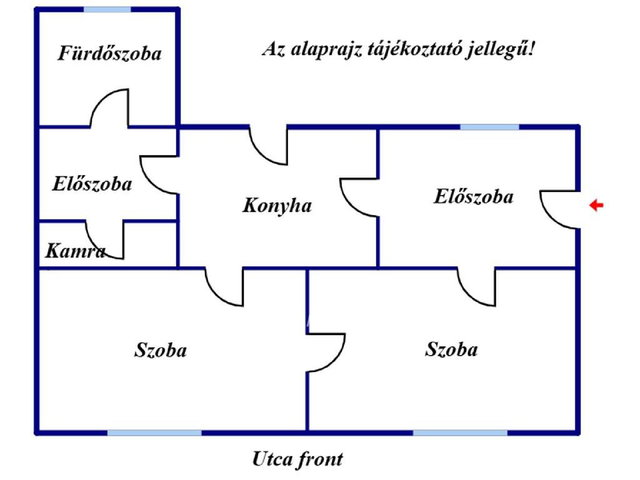 Eladó téglalakás, Bácsalmáson 8 M Ft, 2 szobás