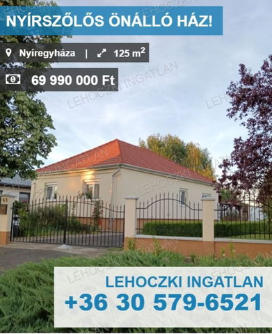 Eladó családi ház, Nyíregyházán 69.99 M Ft, 4 szobás