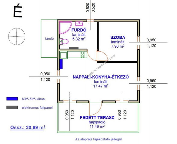 Eladó családi ház, Tiszaszőlősön 27 M Ft, 1 szobás