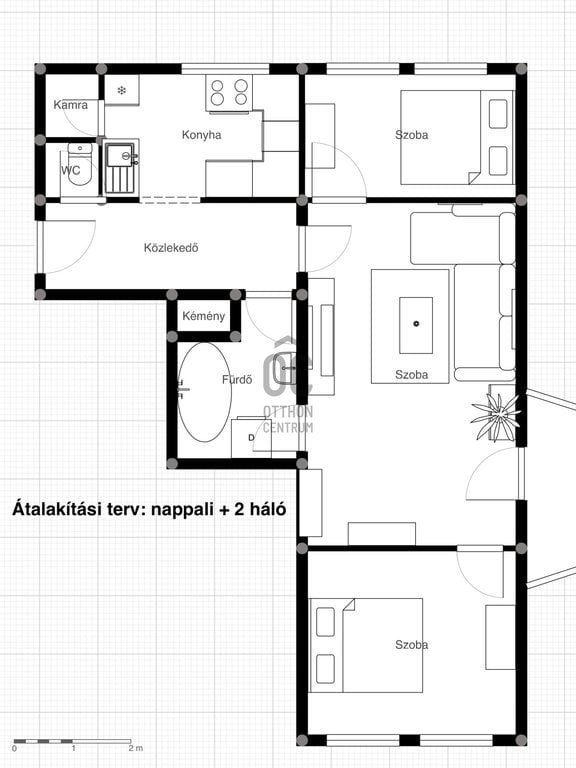 2 bed · 56m² · 83.900.000 ft