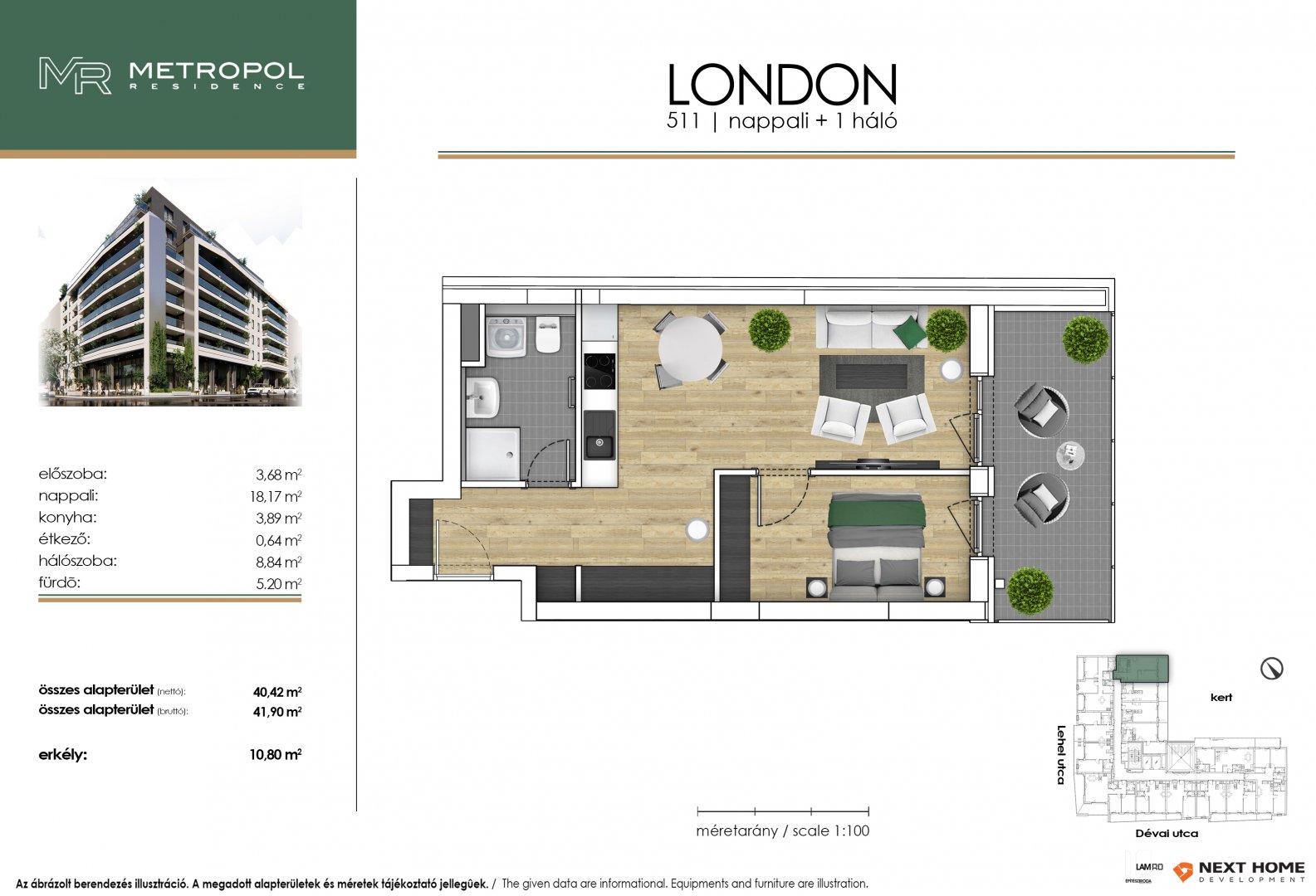 2 bed · 42m² · 85.810.772 ft