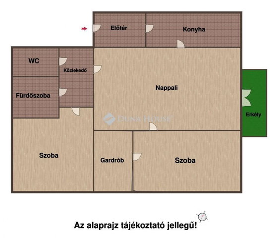 Eladó téglalakás, Tiszafüreden 59.8 M Ft, 3 szobás