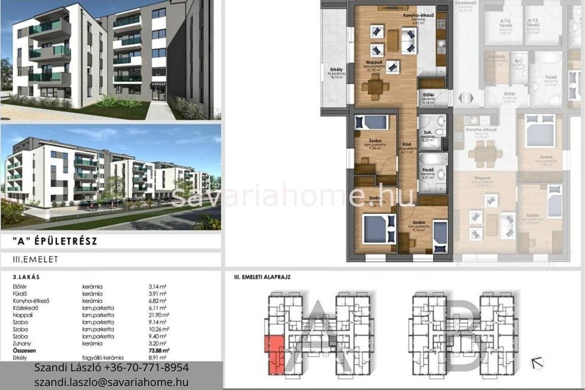 Téglalakás · 4 hálószoba · 74 m² · 79.900.000 Ft