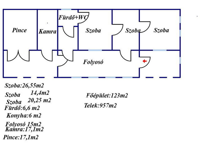 Eladó családi ház, Dobozon 14.9 M Ft, 3 szobás