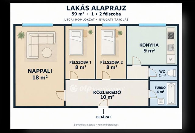 Eladó panellakás, Budapesten, XXI. kerületben 63.9 M Ft