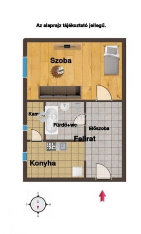 Eladó téglalakás, Tatabányán 32 M Ft, 1 szobás