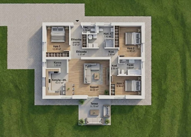 Eladó családi ház, Pusztaszabolcson 93.99 M Ft, 3+1 szobás