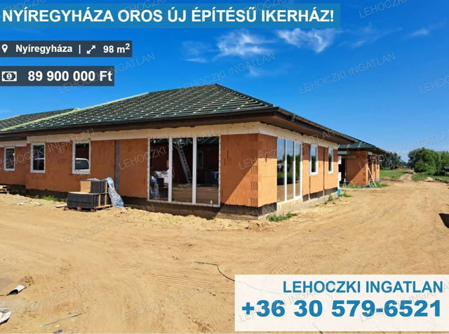 Eladó ikerház, Nyíregyházán 89.9 M Ft, 4 szobás