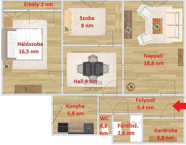 Eladó panellakás, Budapesten, XV. kerületben 79.9 M Ft, 3 szobás