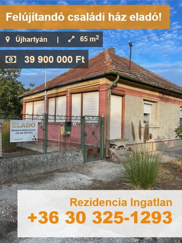 Eladó családi ház, Újhartyánon 39.9 M Ft, 2 szobás